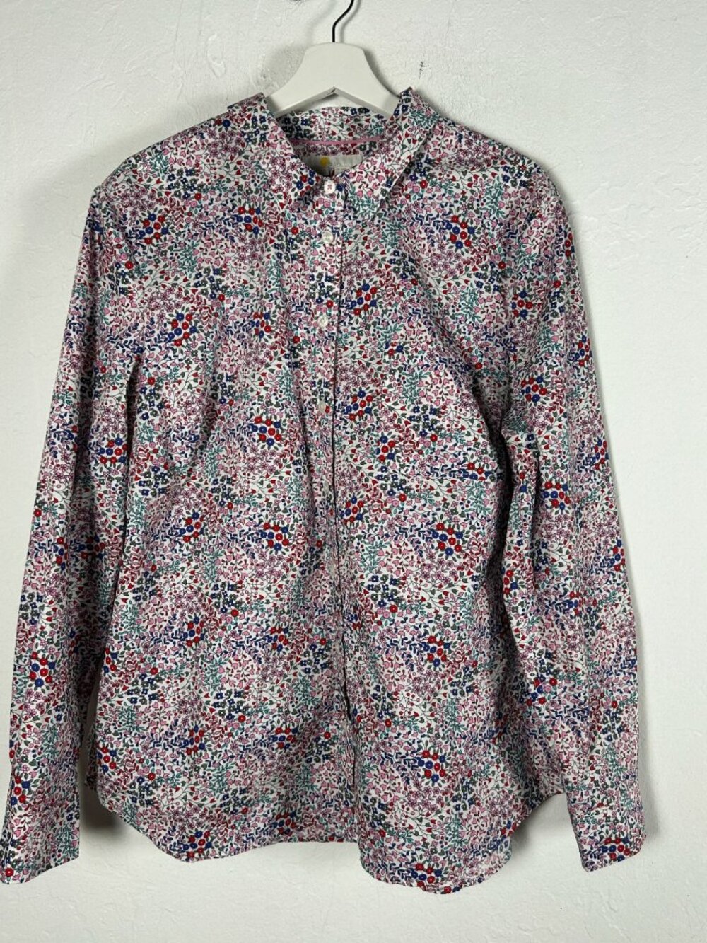 Boden Womens Floral Long-Sleeve Button-Up Shirt Size 16/18R Cotton Multicolor